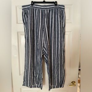Old Navy plus size linen striped pants